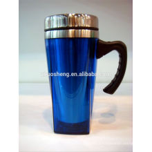 2014 doble pared triángulo taza vaso acero inoxidable plástico interno fuera